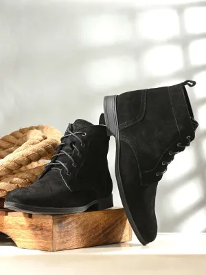 Leather High Ankle Lace up Boots