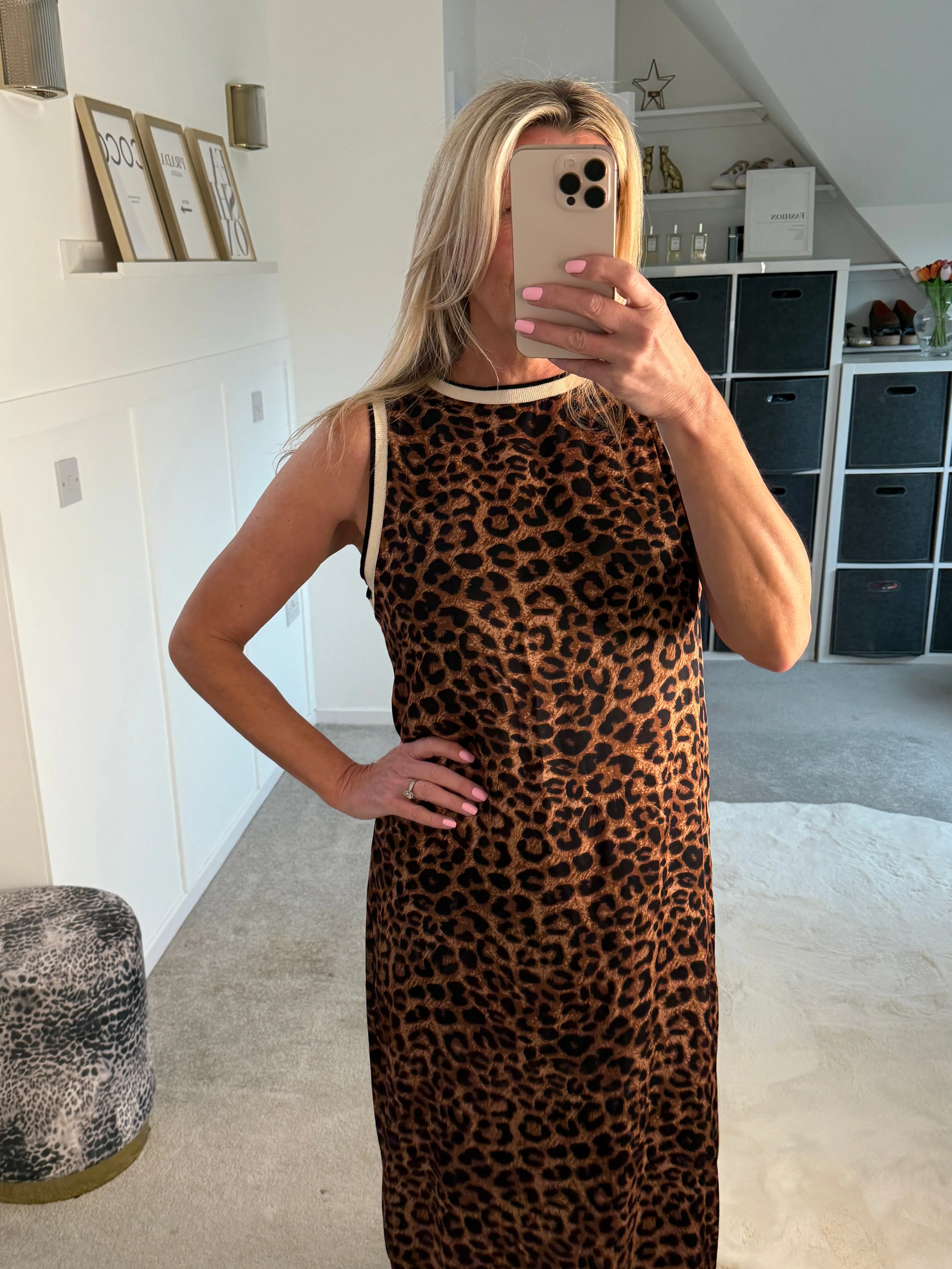Leopard Print Shift Dress