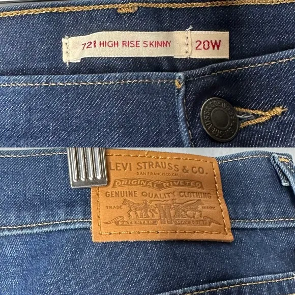 Levi's Premium 721 High Rise Skinny Jeans in Blue Story Plus