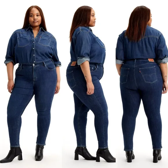 Levi's Premium 721 High Rise Skinny Jeans in Blue Story Plus