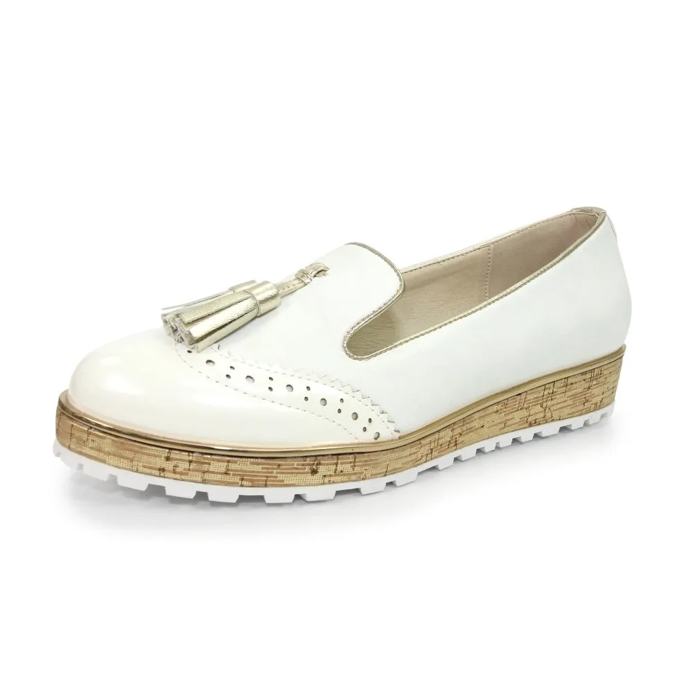 LUNAR - FLC200 LOW WEDGE SHOE - WHITE