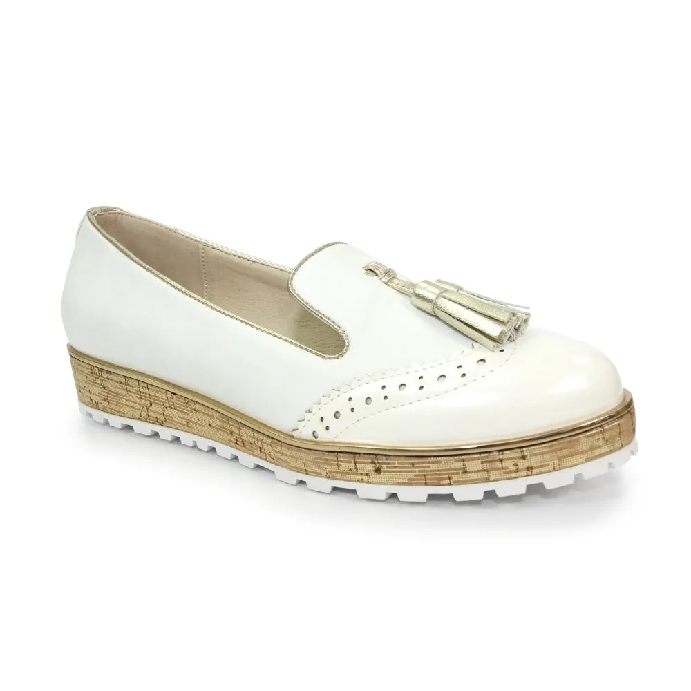 LUNAR - FLC200 LOW WEDGE SHOE - WHITE