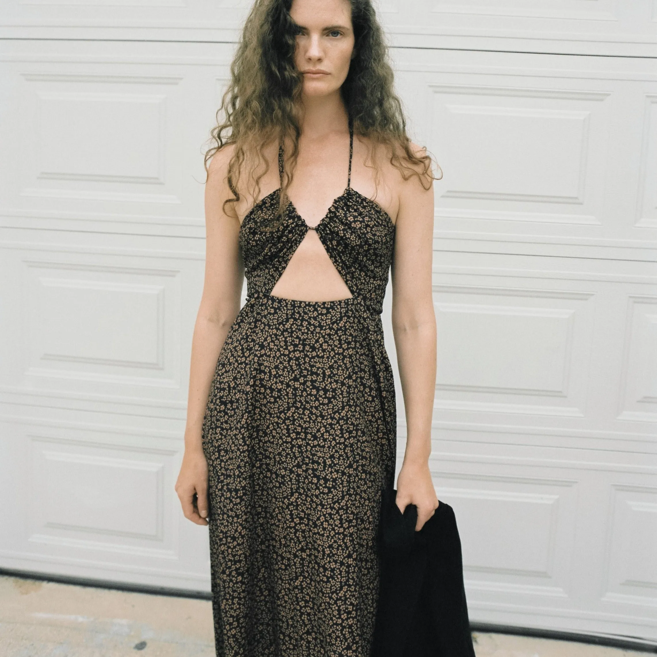 MAMA Solvang Halter Neck Floral Maxi Dress