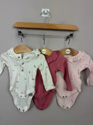 M&S pink Henley bodysuits 1month