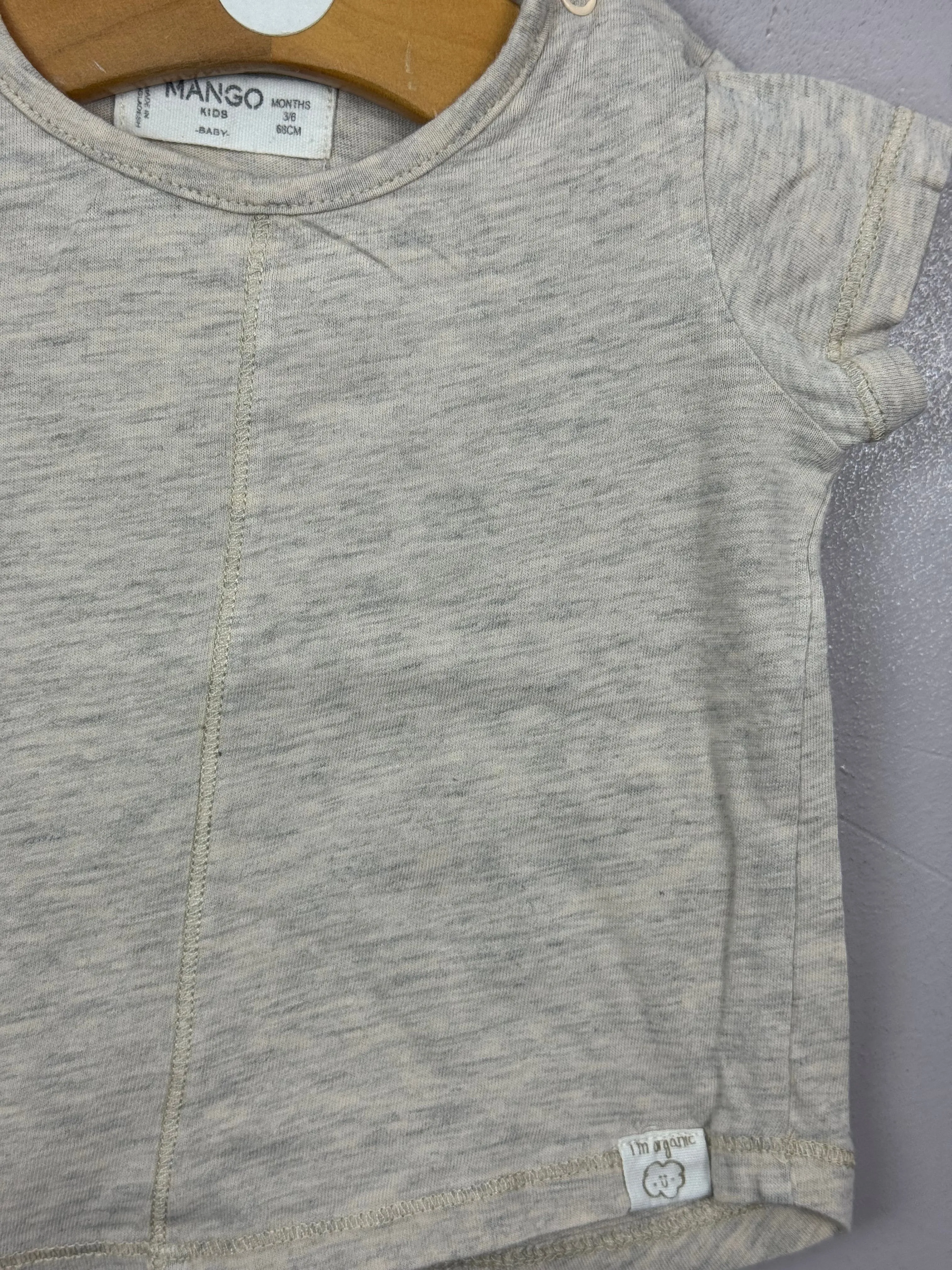Mango beige t-shirt 3-6m