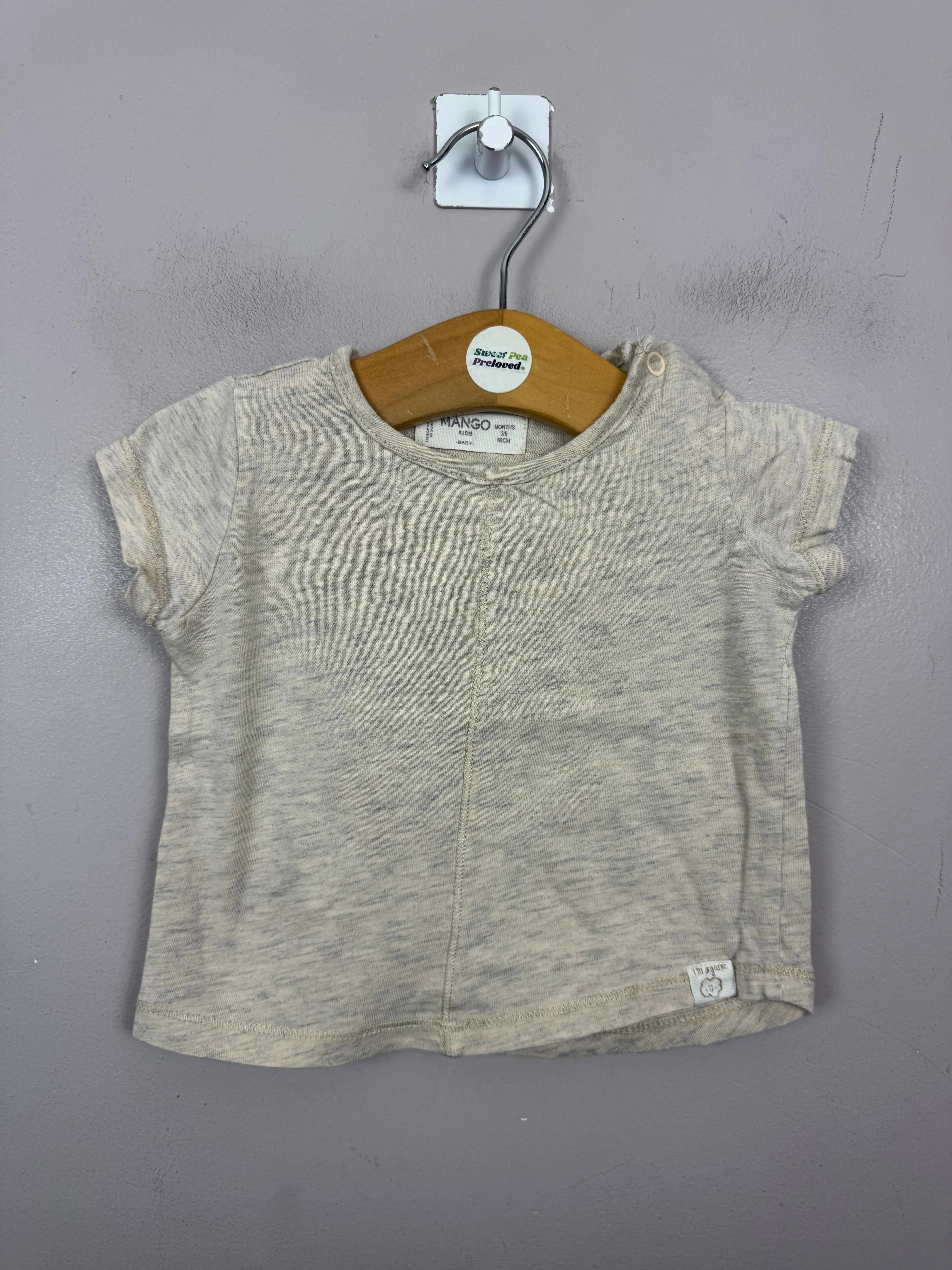 Mango beige t-shirt 3-6m