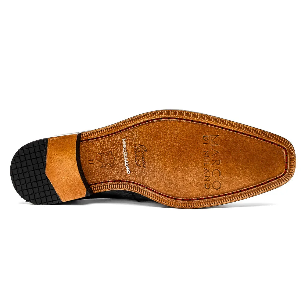 Marco Di Milano Fangio in Black Ostrich Penny Loafers