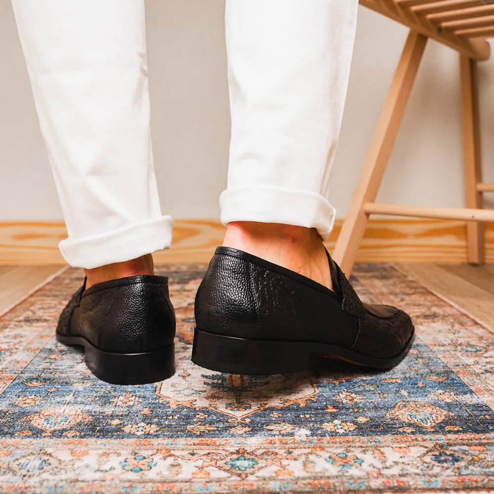 Marco Di Milano Fangio in Black Ostrich Penny Loafers