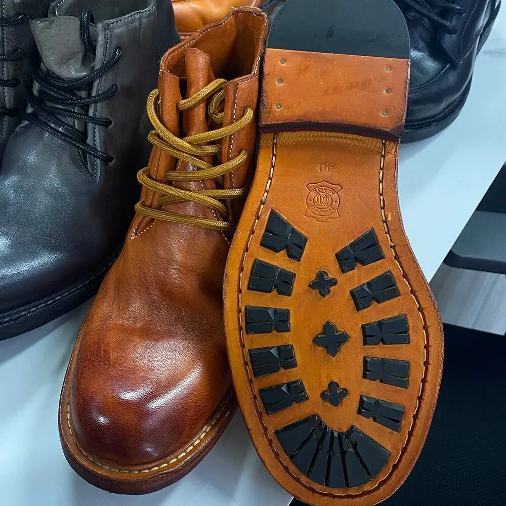 Mens Ankle Boots Soft Calf Real Leather Winter Boots