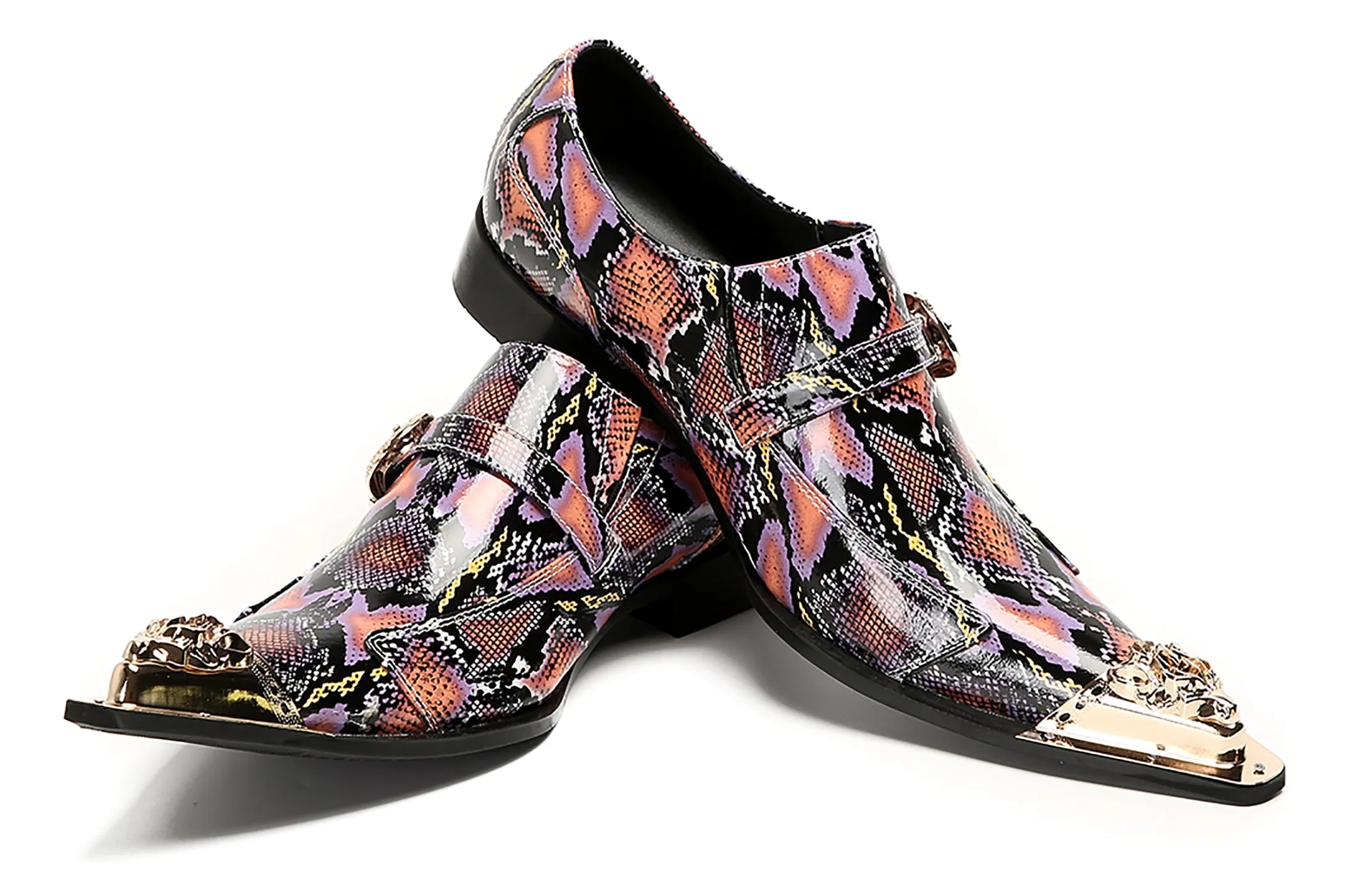 Mens Casual Meatal Tip Toe Slip On Western Loafers
