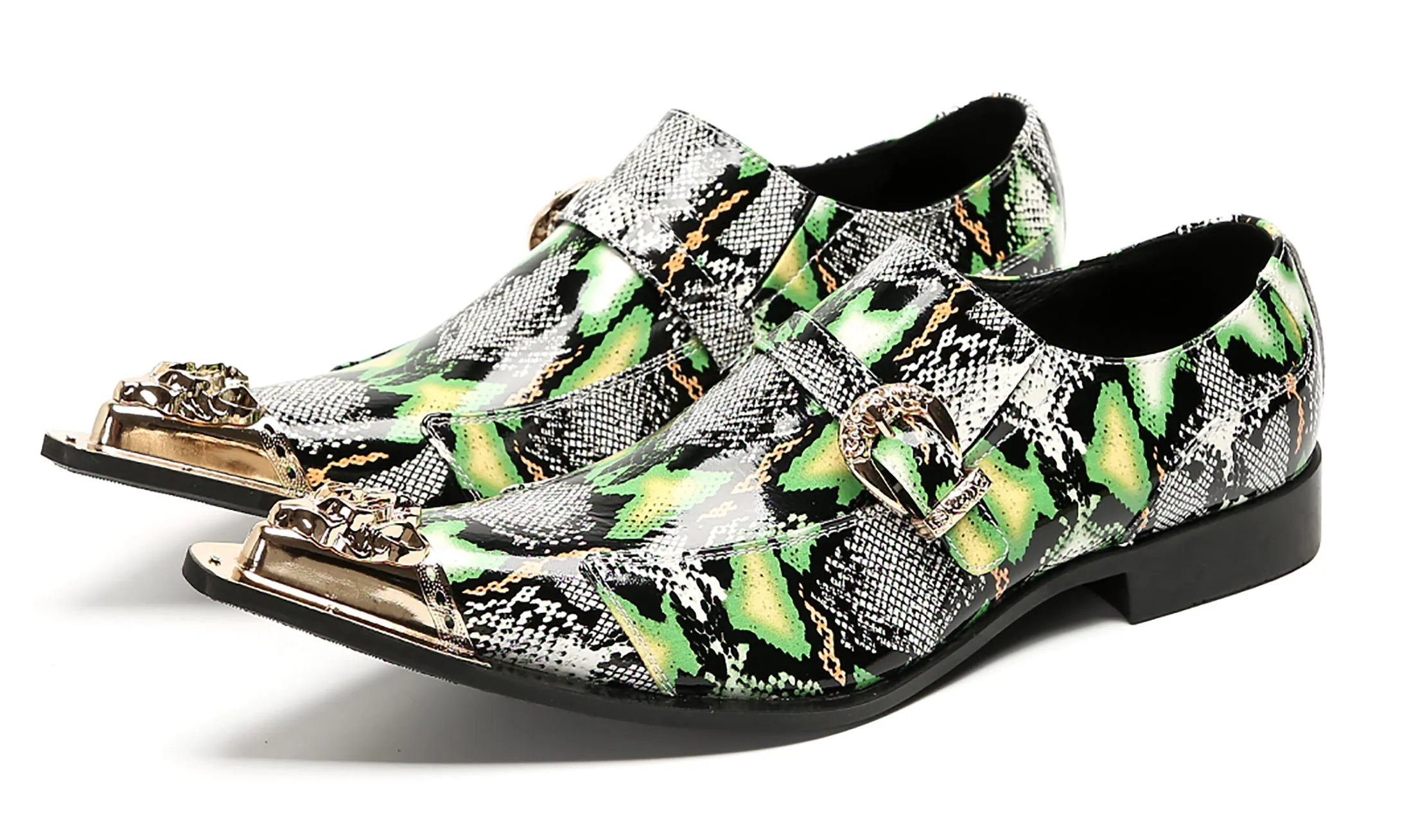 Mens Casual Meatal Tip Toe Slip On Western Loafers