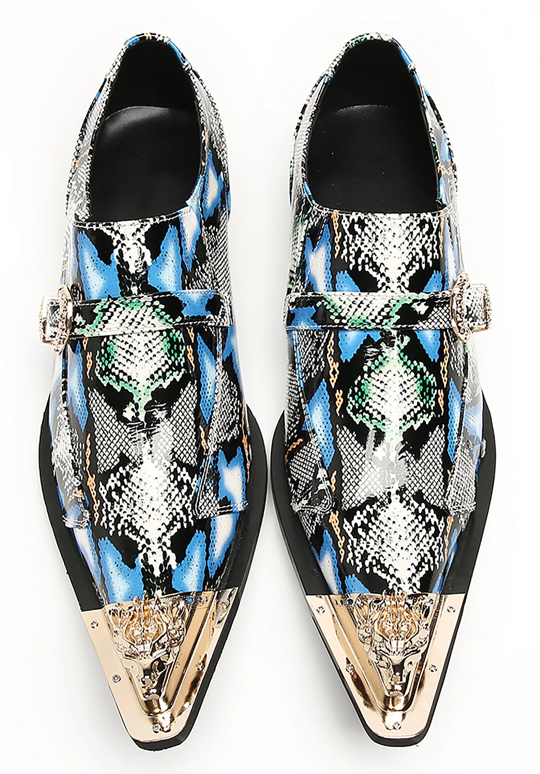 Mens Casual Meatal Tip Toe Slip On Western Loafers
