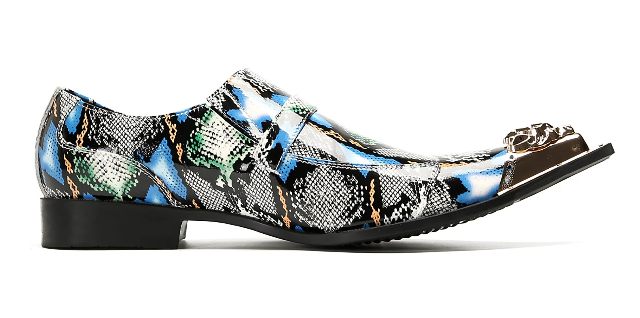 Mens Casual Meatal Tip Toe Slip On Western Loafers
