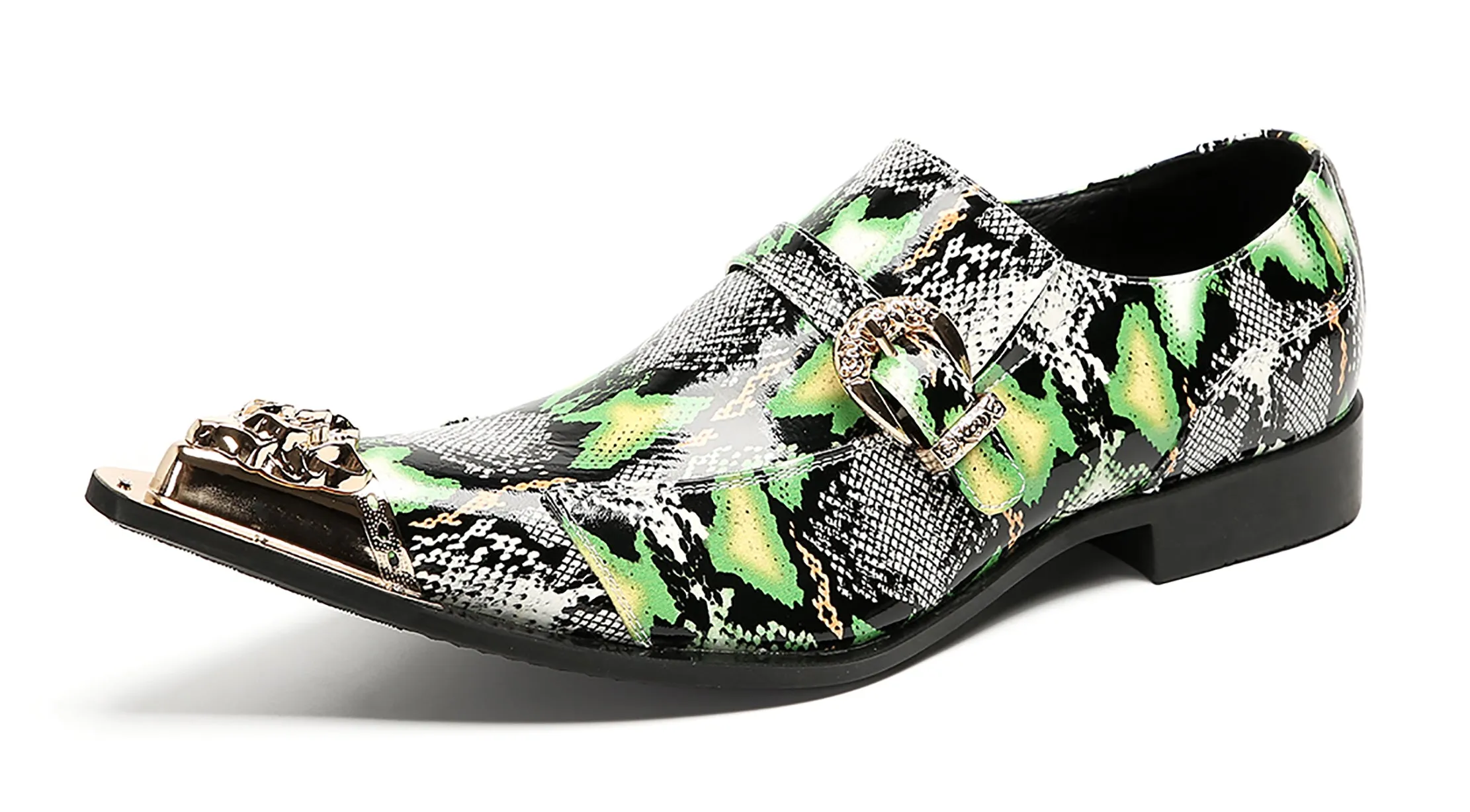 Mens Casual Meatal Tip Toe Slip On Western Loafers