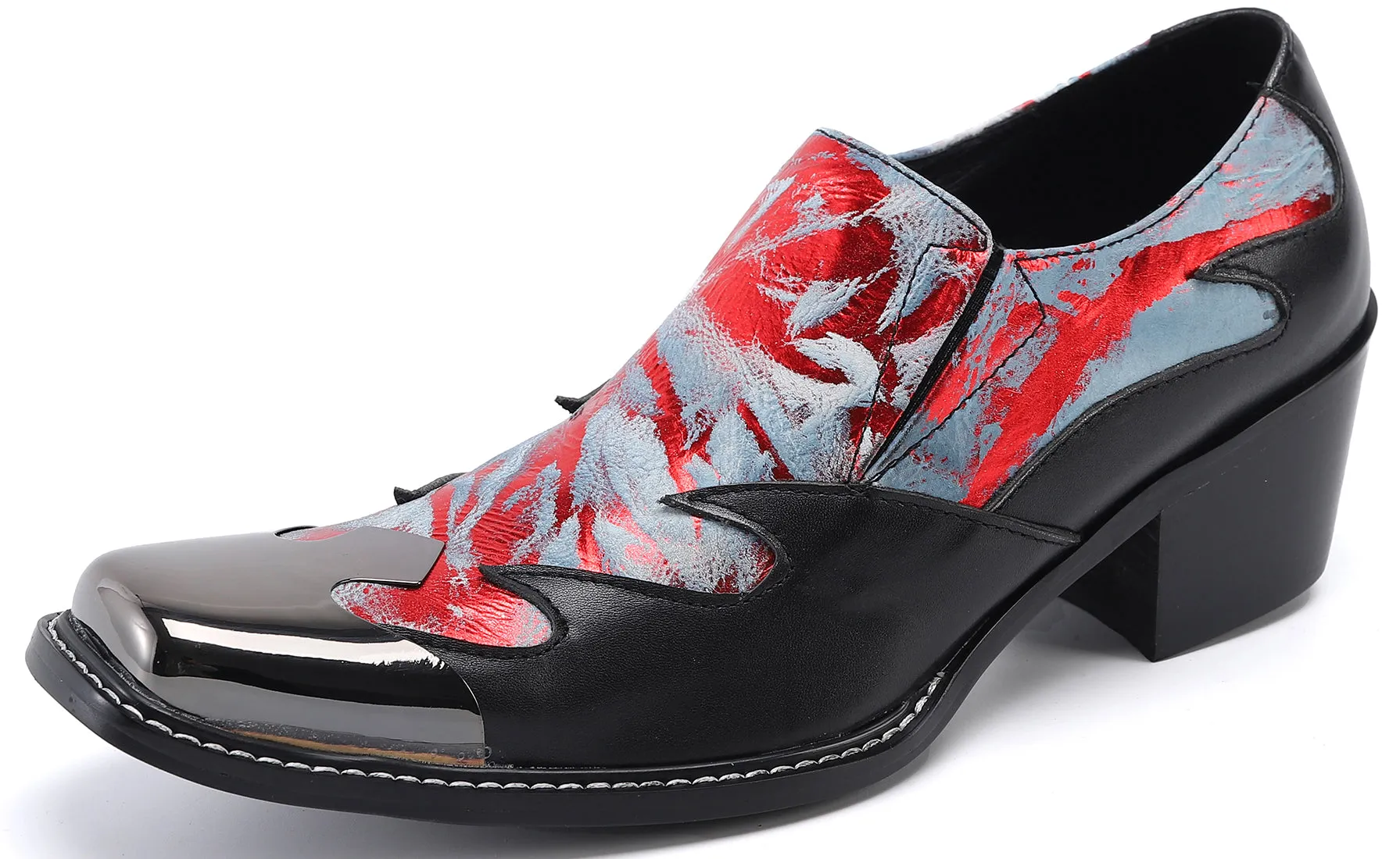 Men's Square Metal Tip Western Loafers