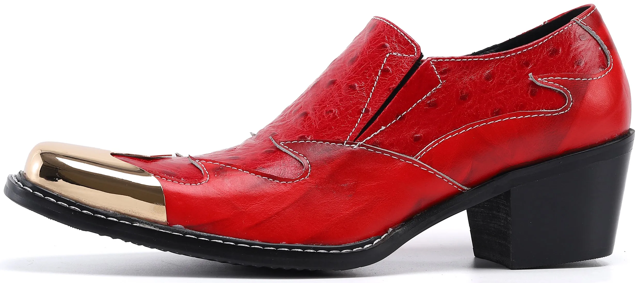 Men's Square Metal Tip Western Loafers