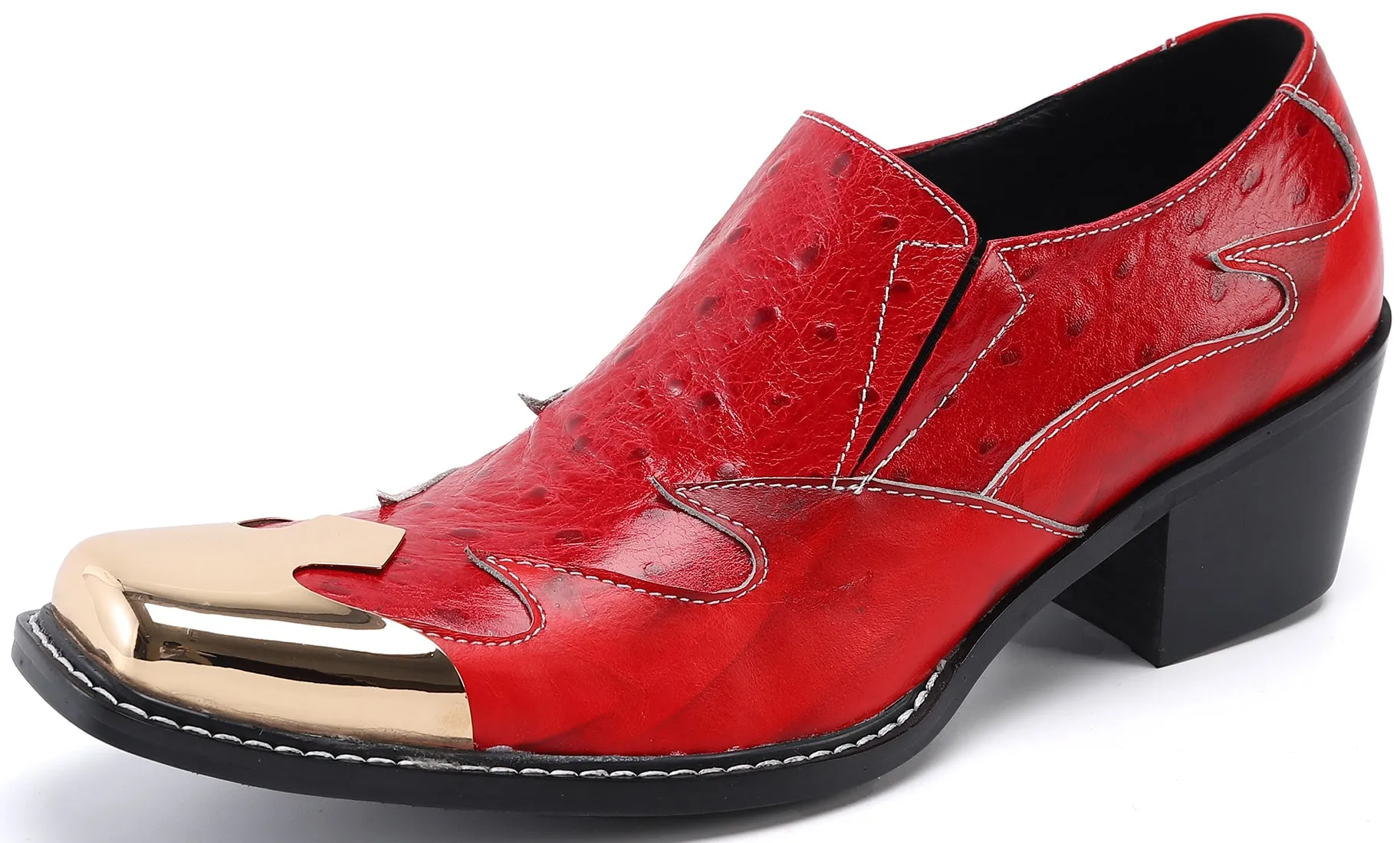Men's Square Metal Tip Western Loafers