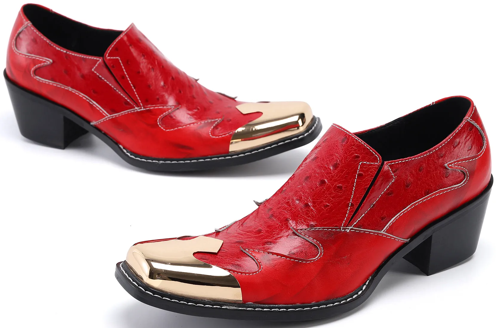 Men's Square Metal Tip Western Loafers