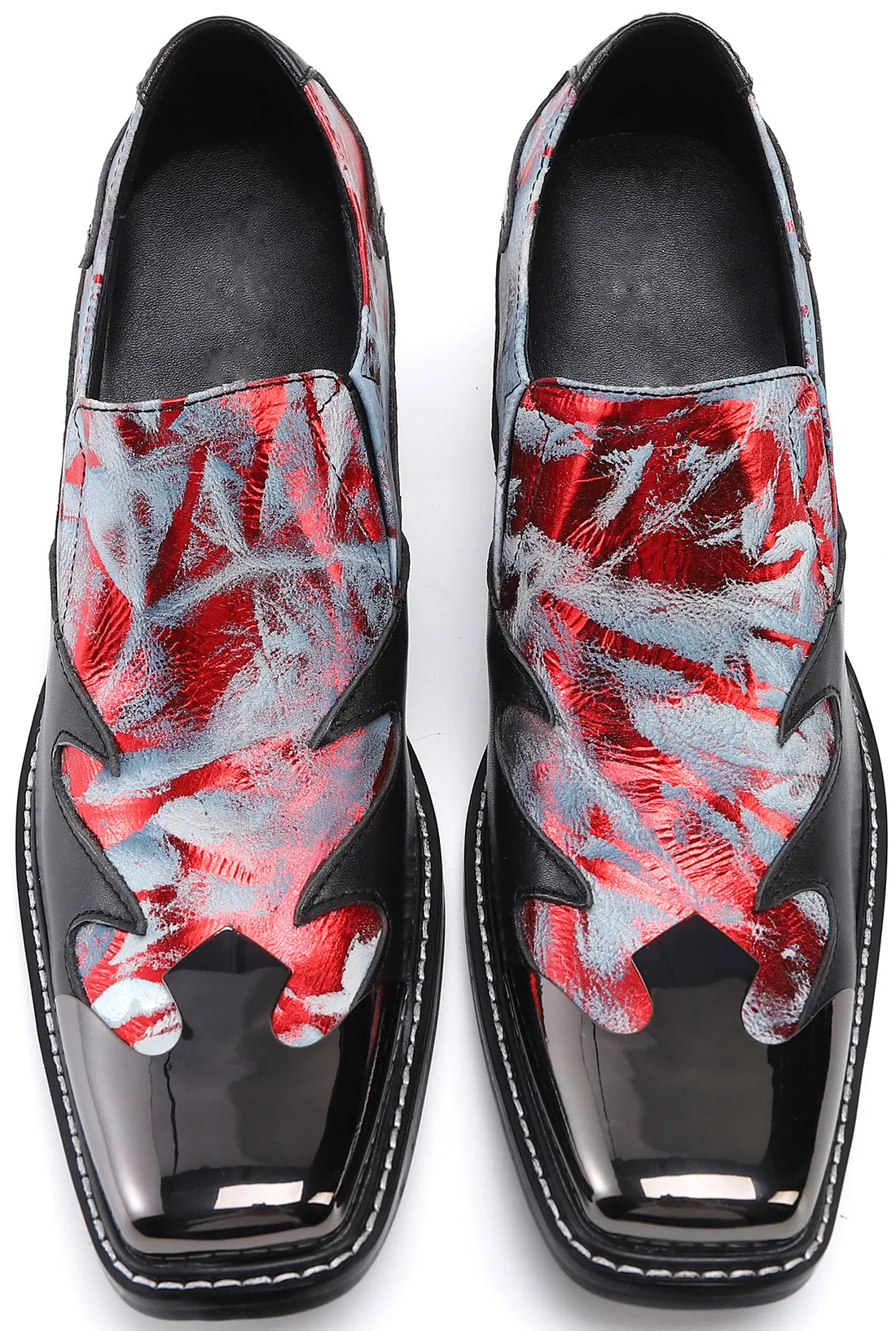 Men's Square Metal Tip Western Loafers