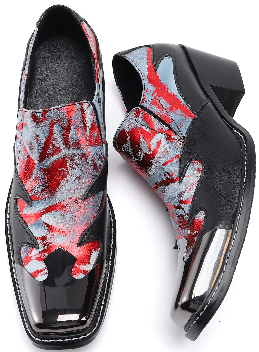 Men's Square Metal Tip Western Loafers