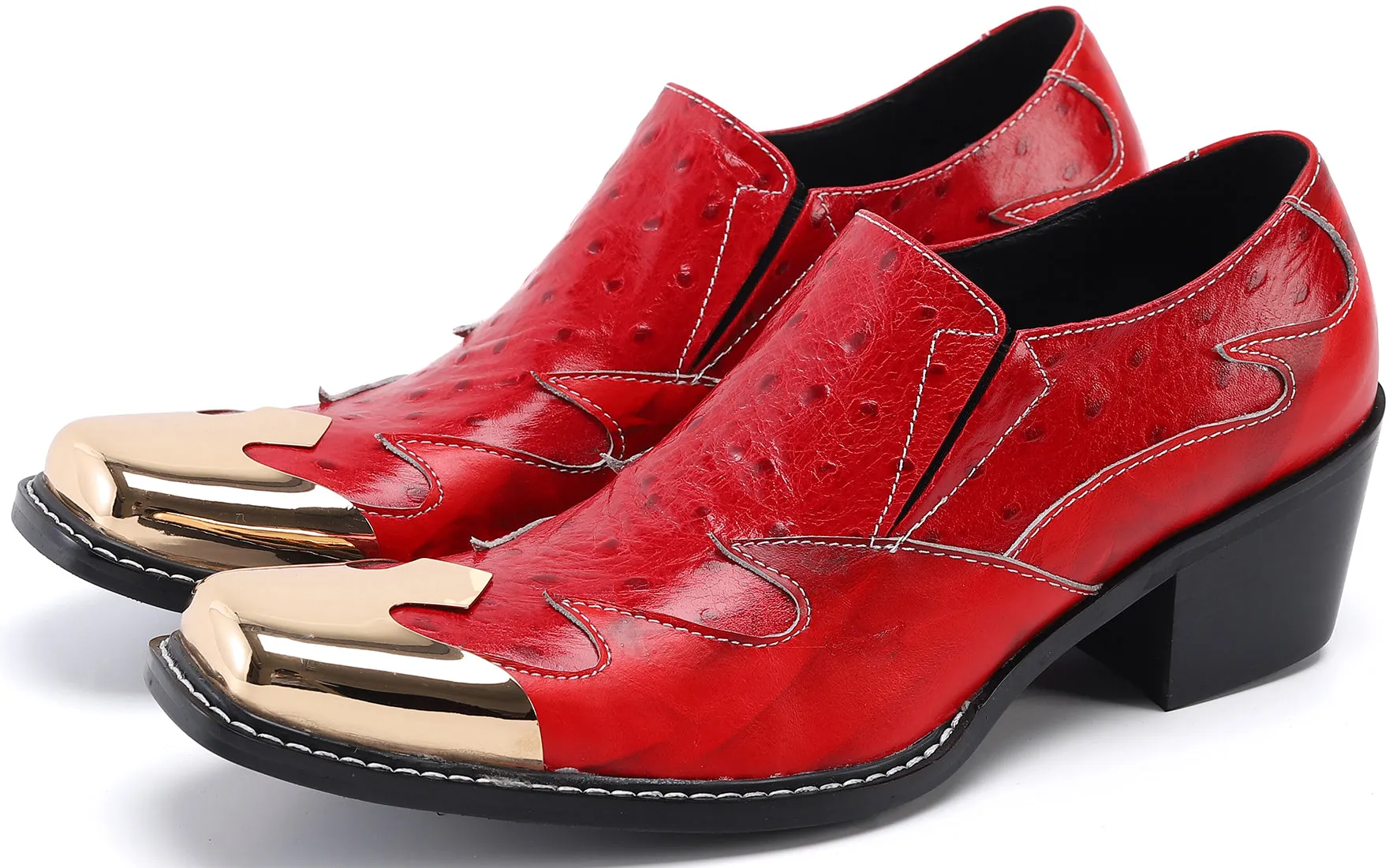 Men's Square Metal Tip Western Loafers