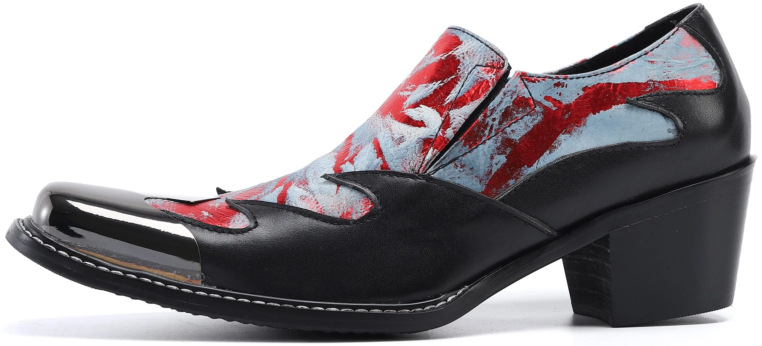Men's Square Metal Tip Western Loafers