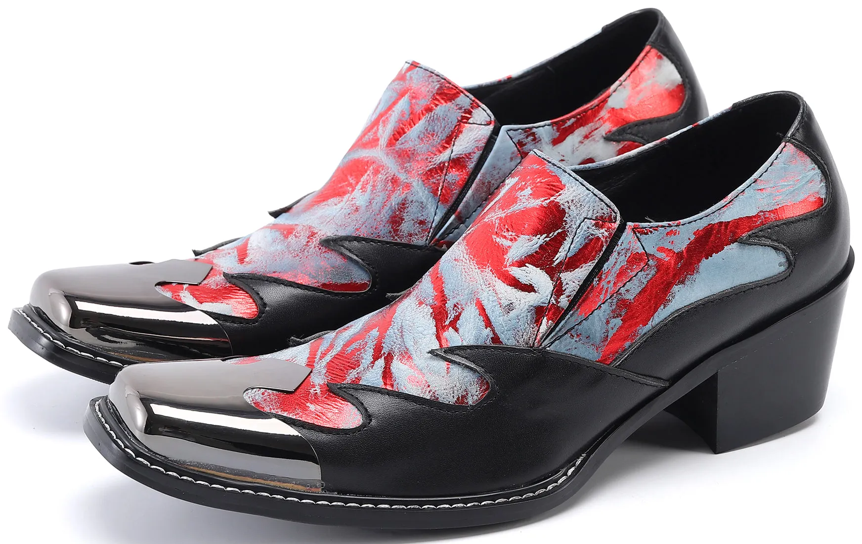Men's Square Metal Tip Western Loafers