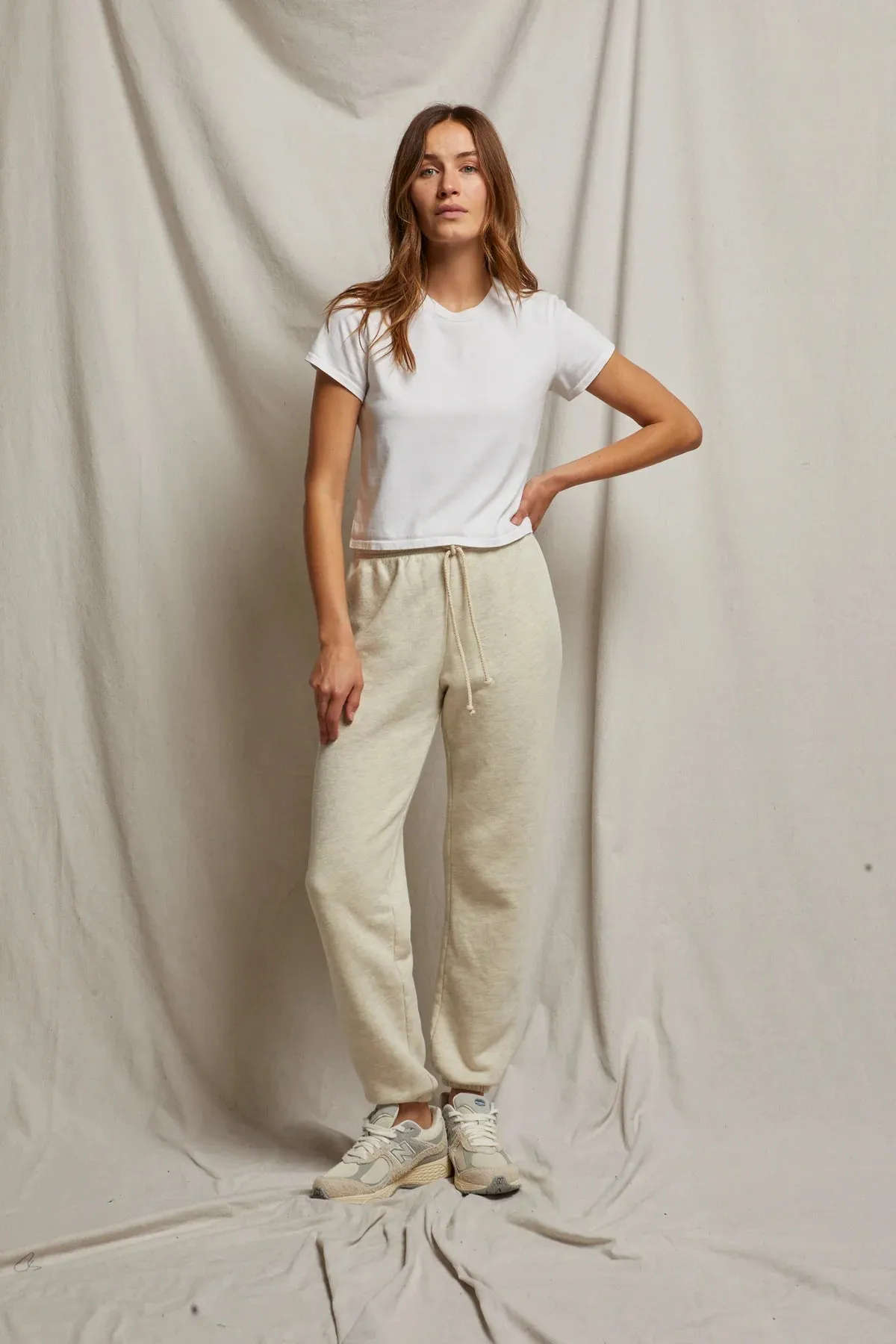 Michelle Jogger in Heather | Perfect White Tee