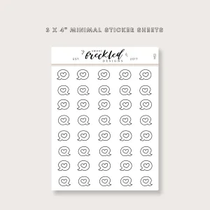 Minimalistic Mini Heart Bubble Stickers