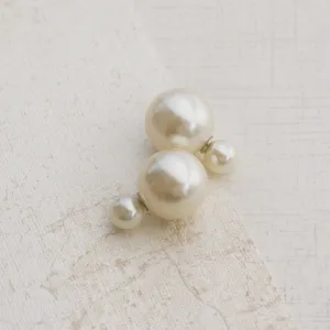 Modern Pearl Silver Earrings