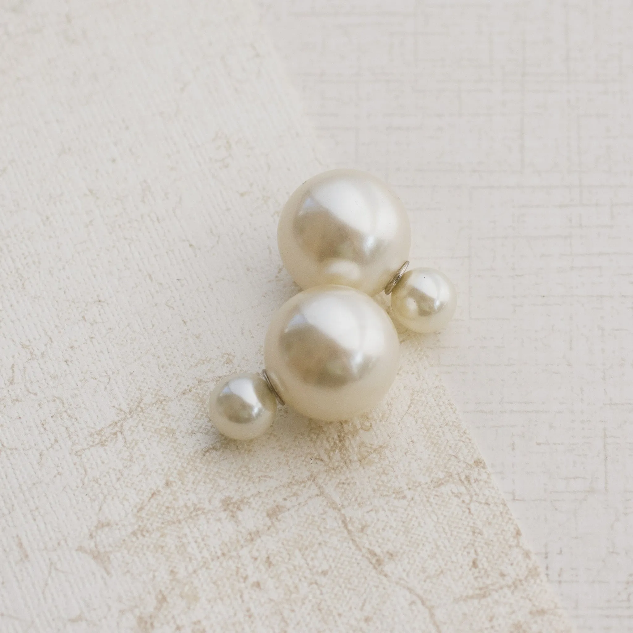 Modern Pearl Silver Earrings