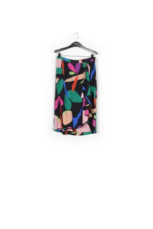 Multicolor floral printed midi skirt