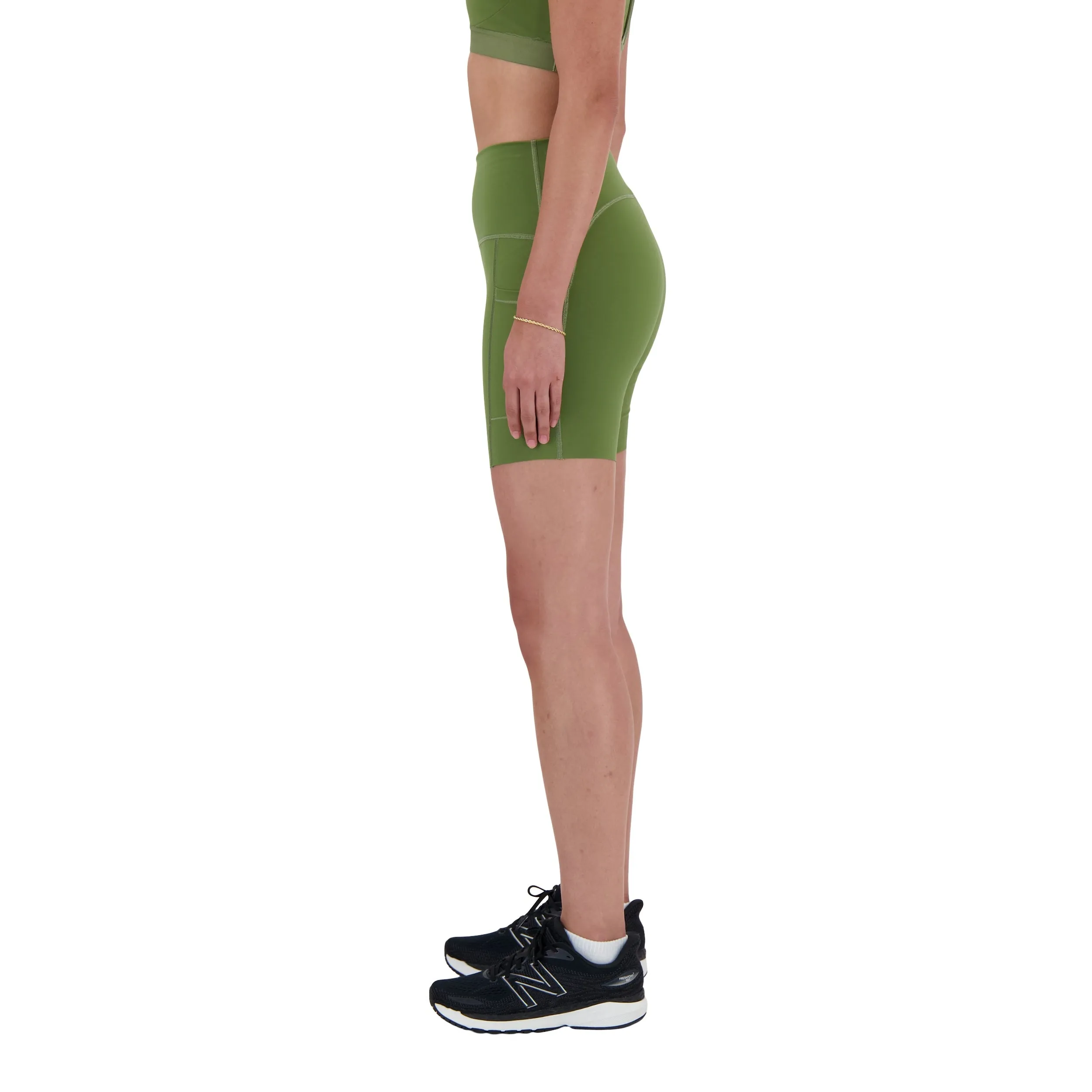 NEW BALANCE CUISSARD TAILLE HAUTE SLEEK POCKET 6" - FEMME