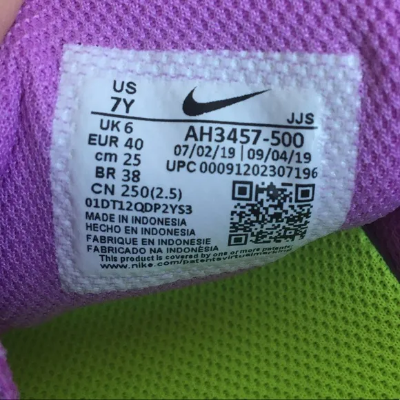 NEW Nike Free RN 2018 (GS) Violet Dust 7Y
