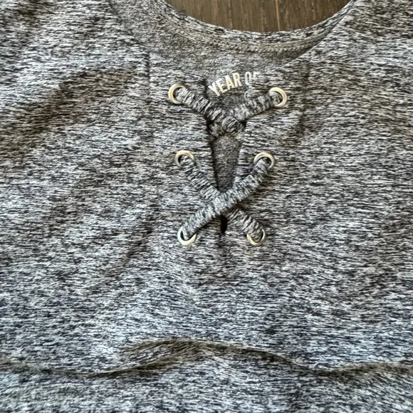 NEW Year of Ours Stretch Football Bra in Heathered Grey