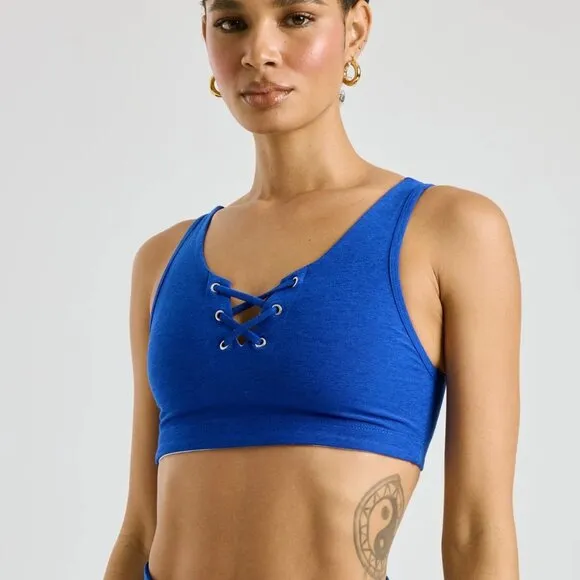 NEW Year of Ours Stretch Football Bra in Heathered Grey