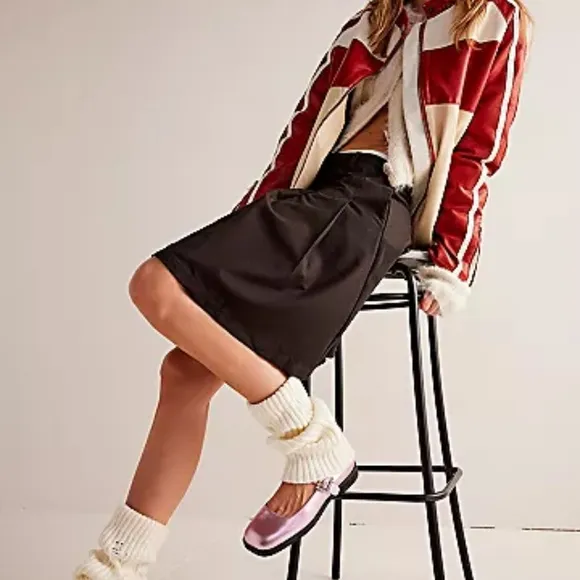 NWOT Free People We The Free Suiting Pleated Mini Skirt
