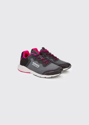 Palermo Ladies' Lightweight Sporty Sneaker - Steel/Cerise