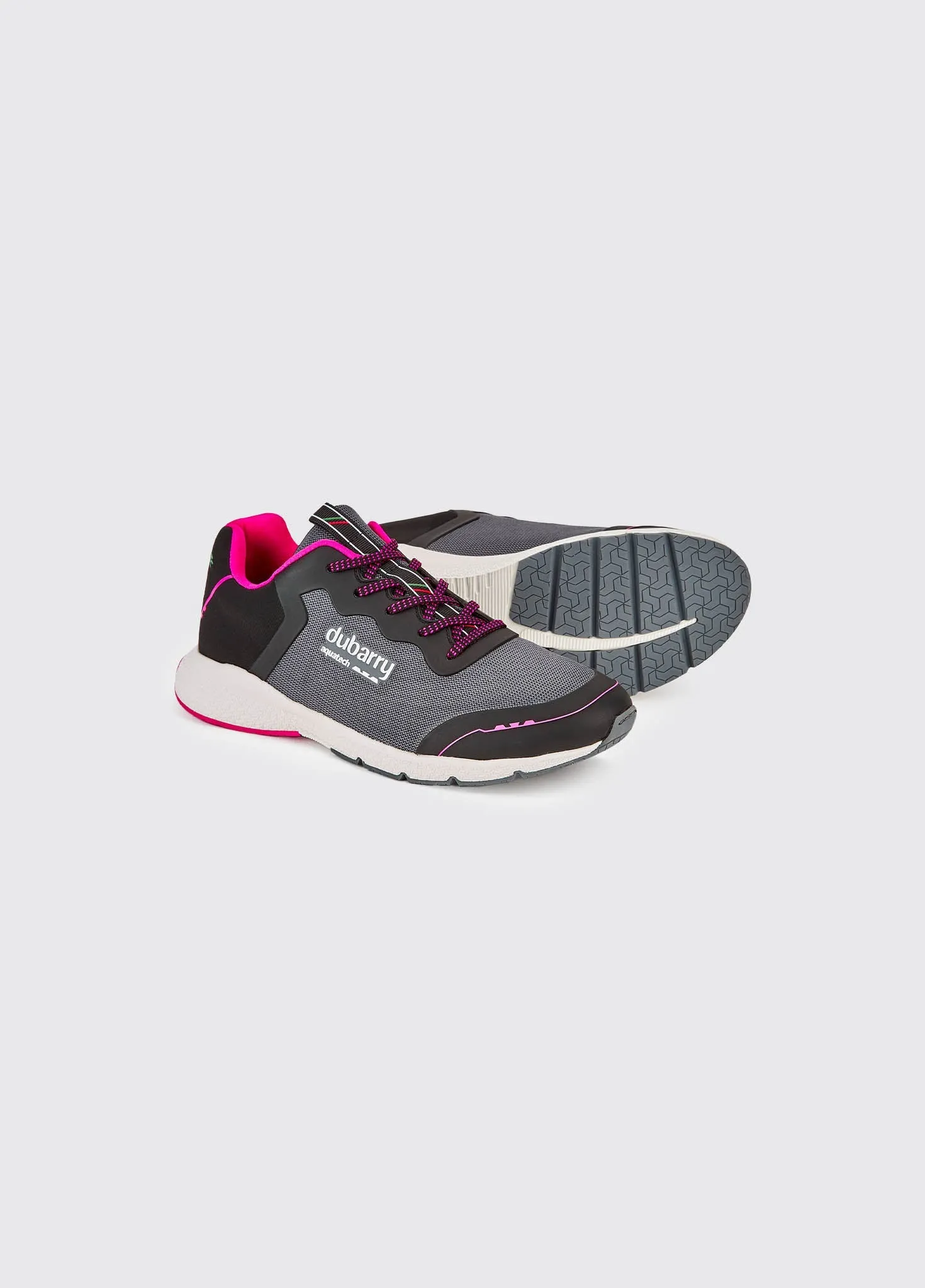 Palermo Ladies' Lightweight Sporty Sneaker - Steel/Cerise