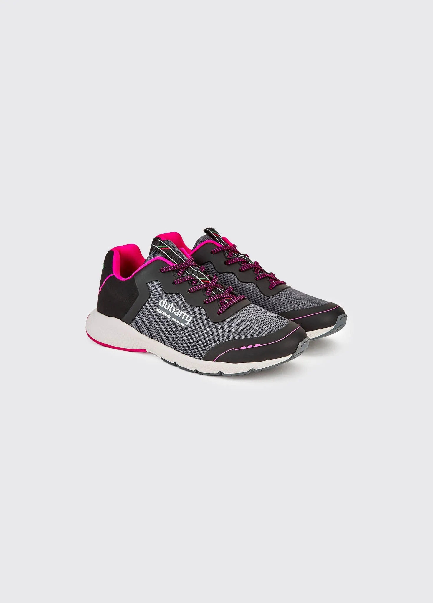 Palermo Ladies' Lightweight Sporty Sneaker - Steel/Cerise