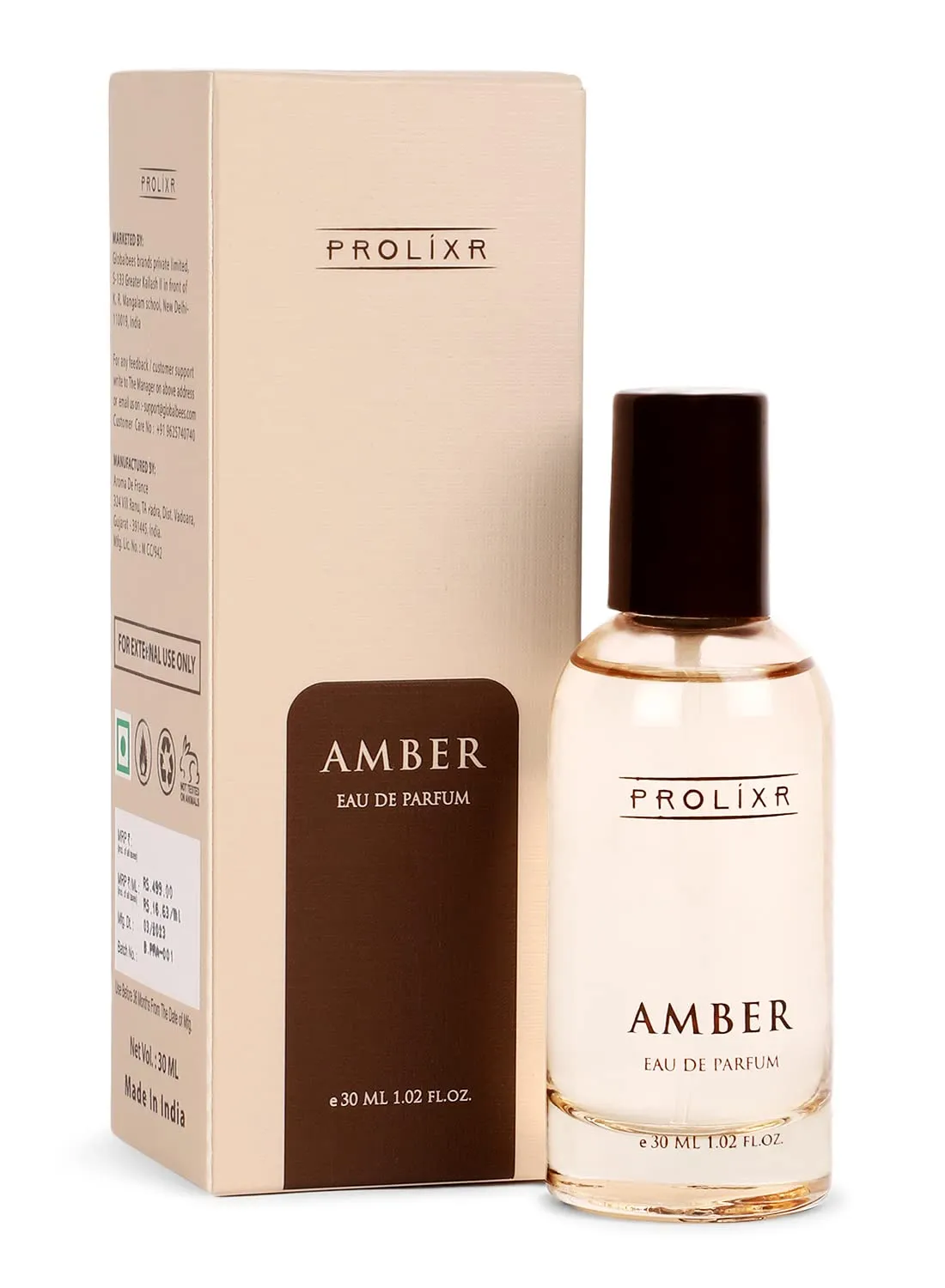 Prolixr Amber Eau De Parfum EDP Bottle 30ml | Long Lasting Perfume For Women | Premium Luxury Women Perfume | Notes of White Oak - Sandalwood - Mini Perfume