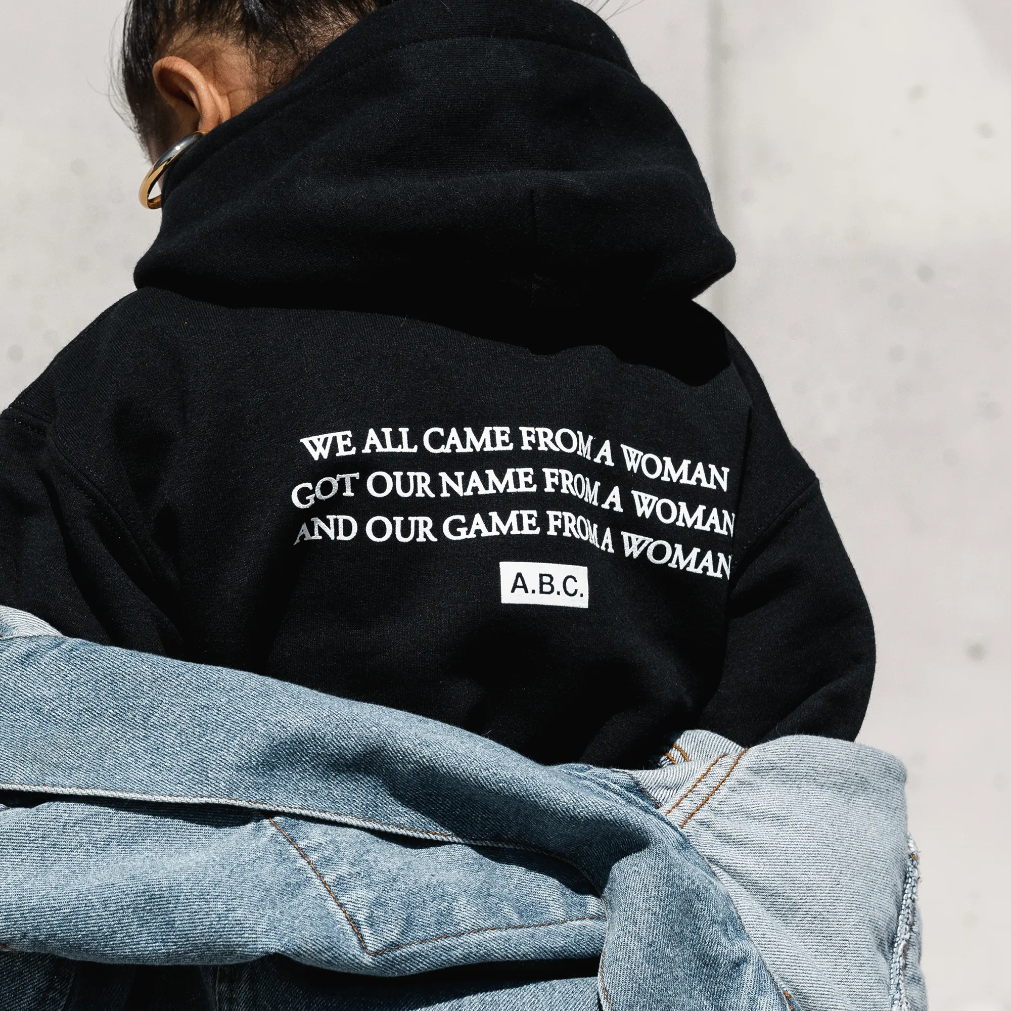 RAISED BY WOMEN HOODIE (BLACK)