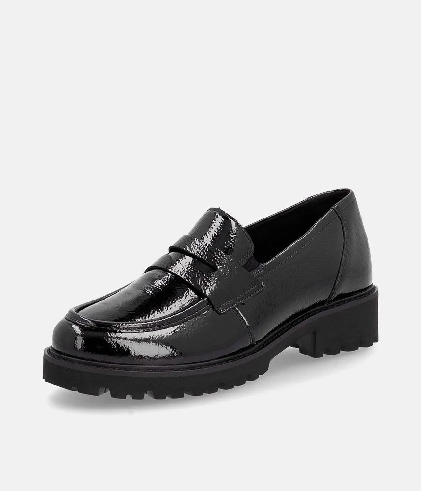 Remonte Fashionable Black Patent Loafers