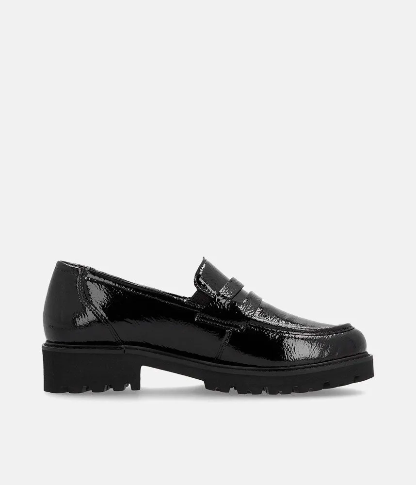 Remonte Fashionable Black Patent Loafers