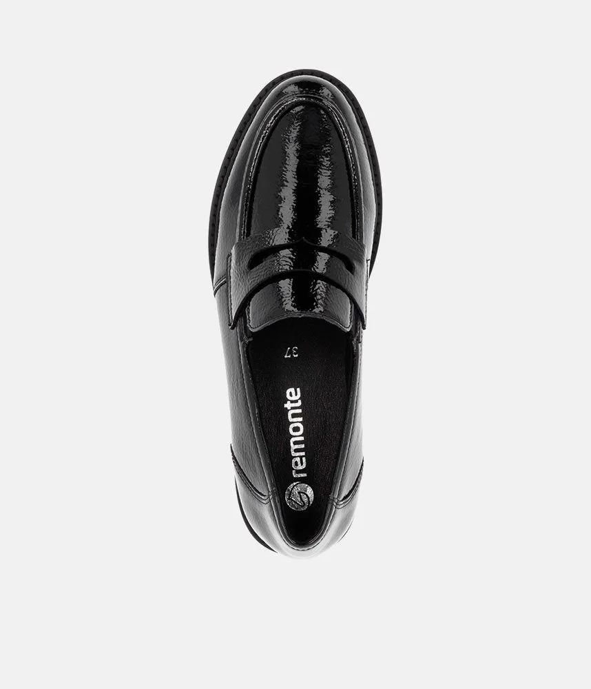 Remonte Fashionable Black Patent Loafers