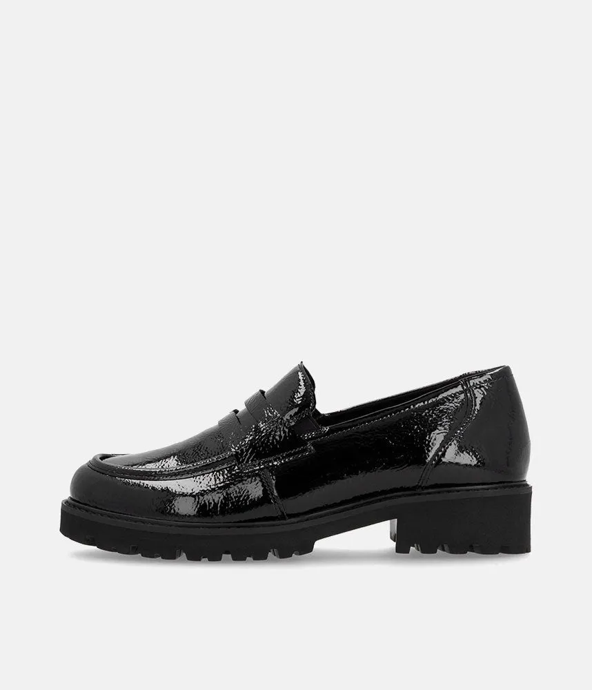 Remonte Fashionable Black Patent Loafers
