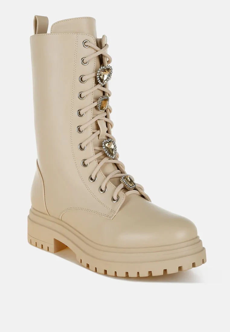 Rhinestone jewelled Chunky Boots By RAG