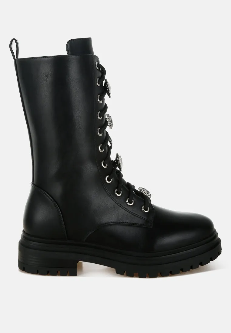 Rhinestone jewelled Chunky Boots By RAG