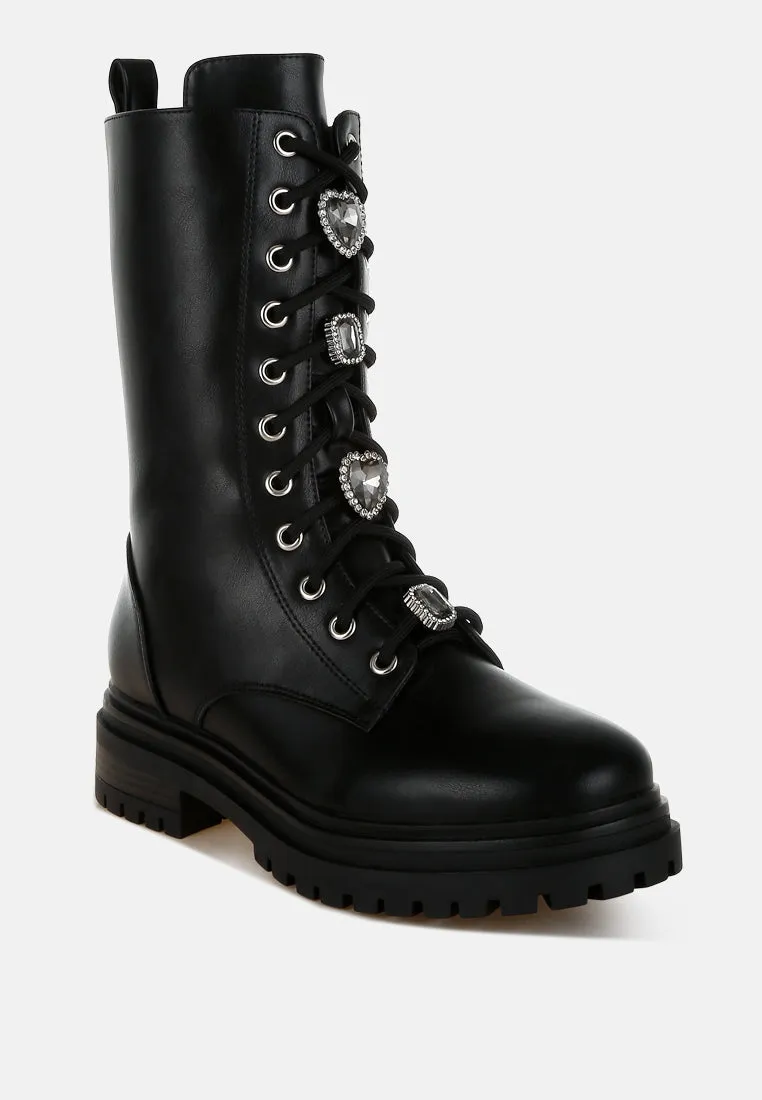 Rhinestone jewelled Chunky Boots By RAG