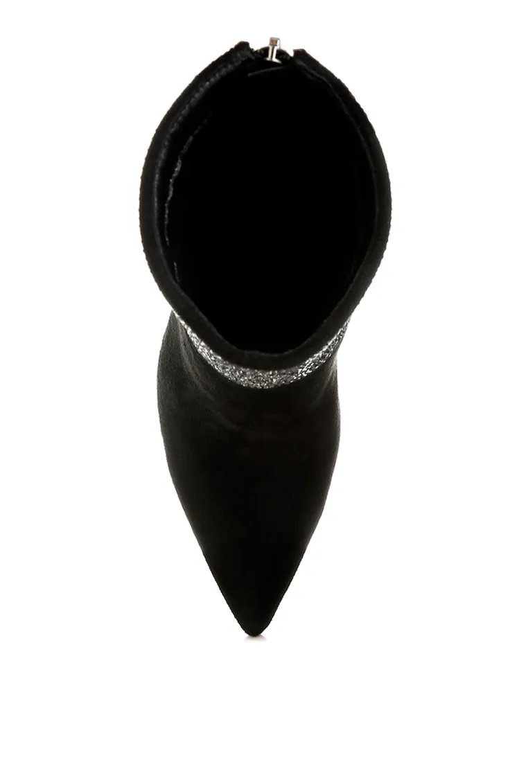Rhinestones Embellished Foldover Boots By RAG